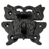 3.1 Inch "Shiza" Antique Cast Iron Hasp and Staple for Trunks and Jewellery Boxes - Matte Black Powder Coated
